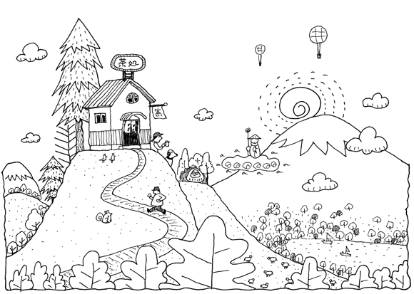 【山の上で休憩】ボクのペンギン村